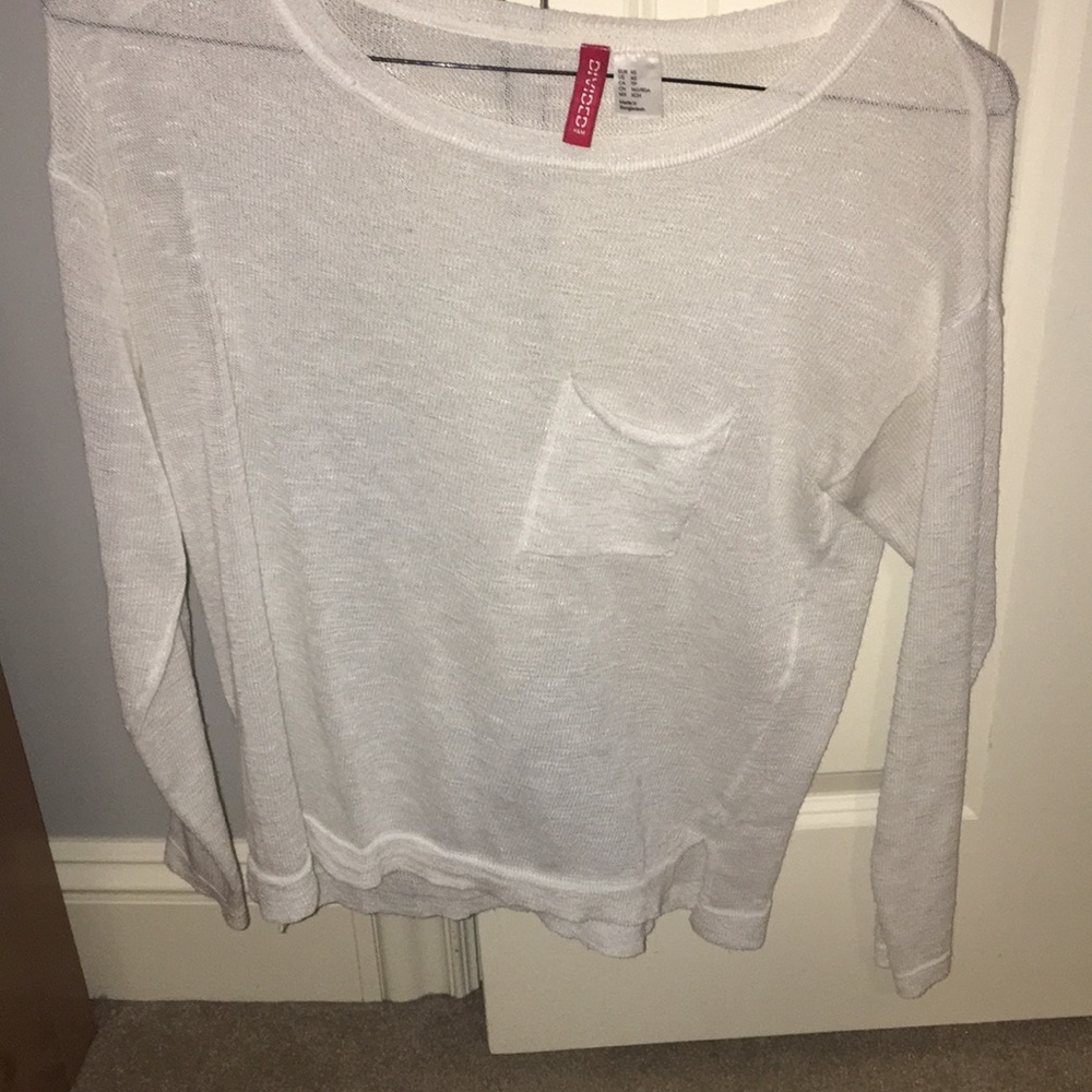 white sweater